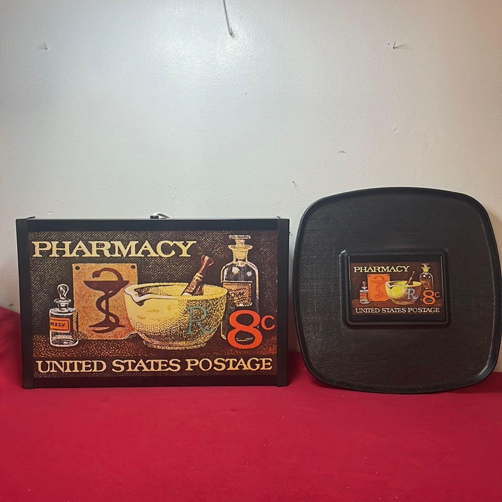 Vintage Party Hostess 1970’s WarmOTray Pharmacy 8 cent U S postage Model/Platter